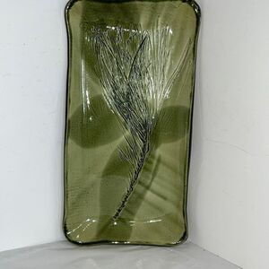 Southern Living Green Pine Branch Sprig Platter Tray Ceramic 13" by Kay Wayne